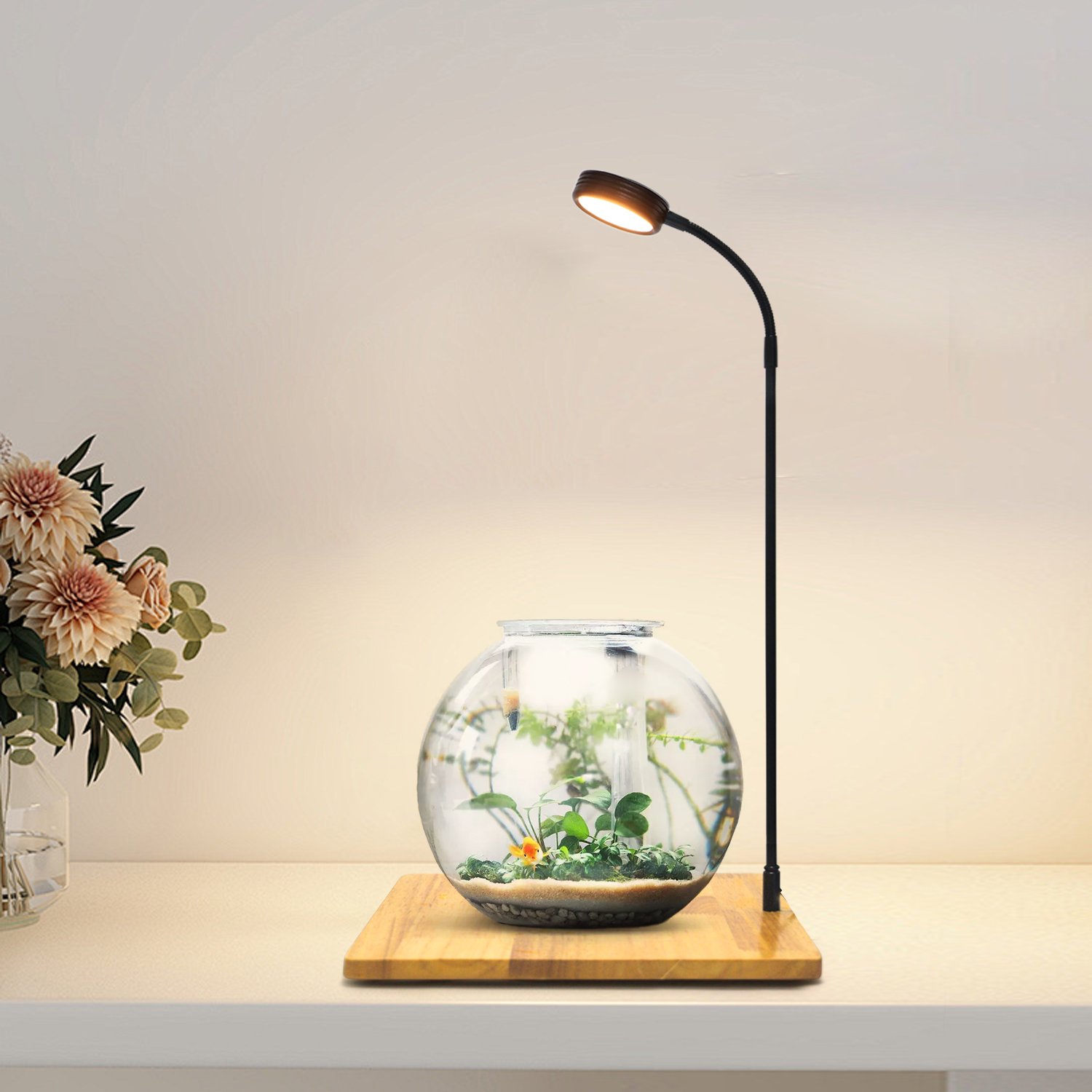 USB Aquarium Micro Landscape Illumination Lamp Led Fish Tank Light With Bamboo Base