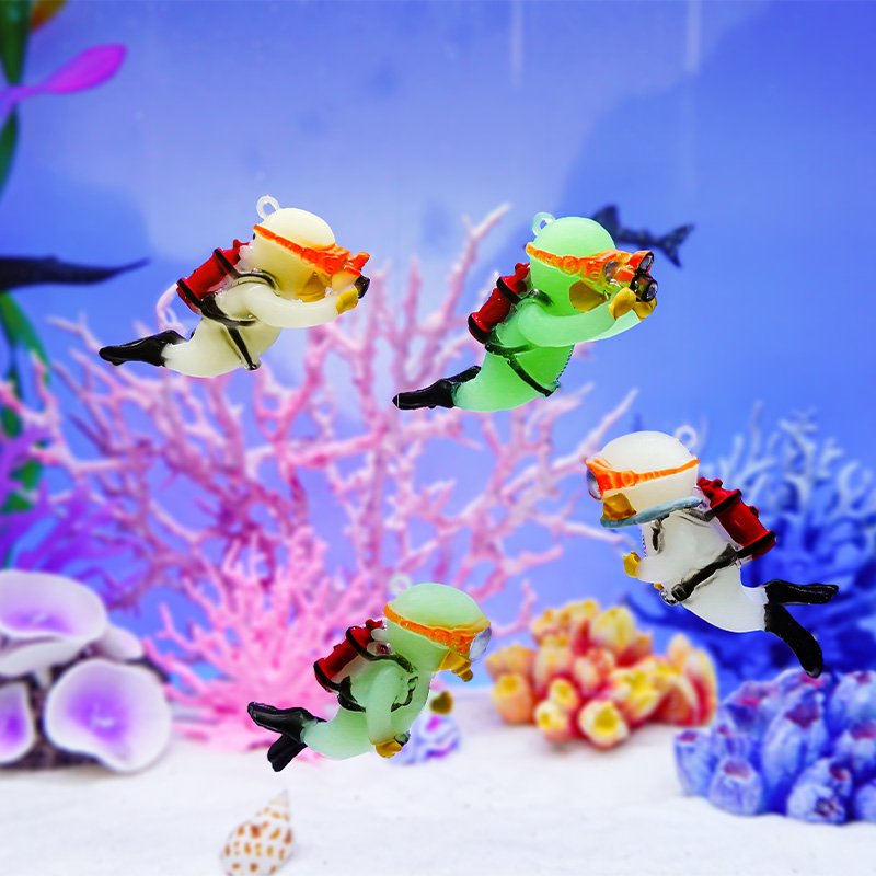 High Quality Accept Customization Aquarium Ornaments Floating Simulated Mini Diver Fish Tank Aquarium Cute Accessories