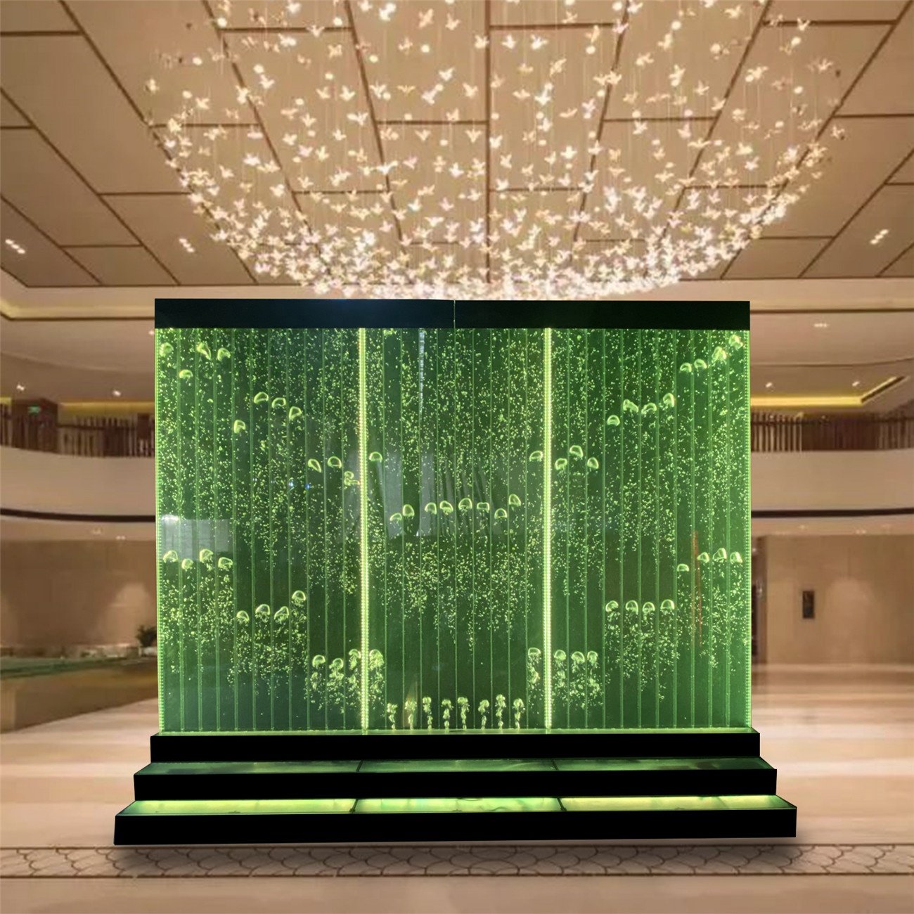 Customized living room decor indoor water fountain acrylic bubble water wall with led lights