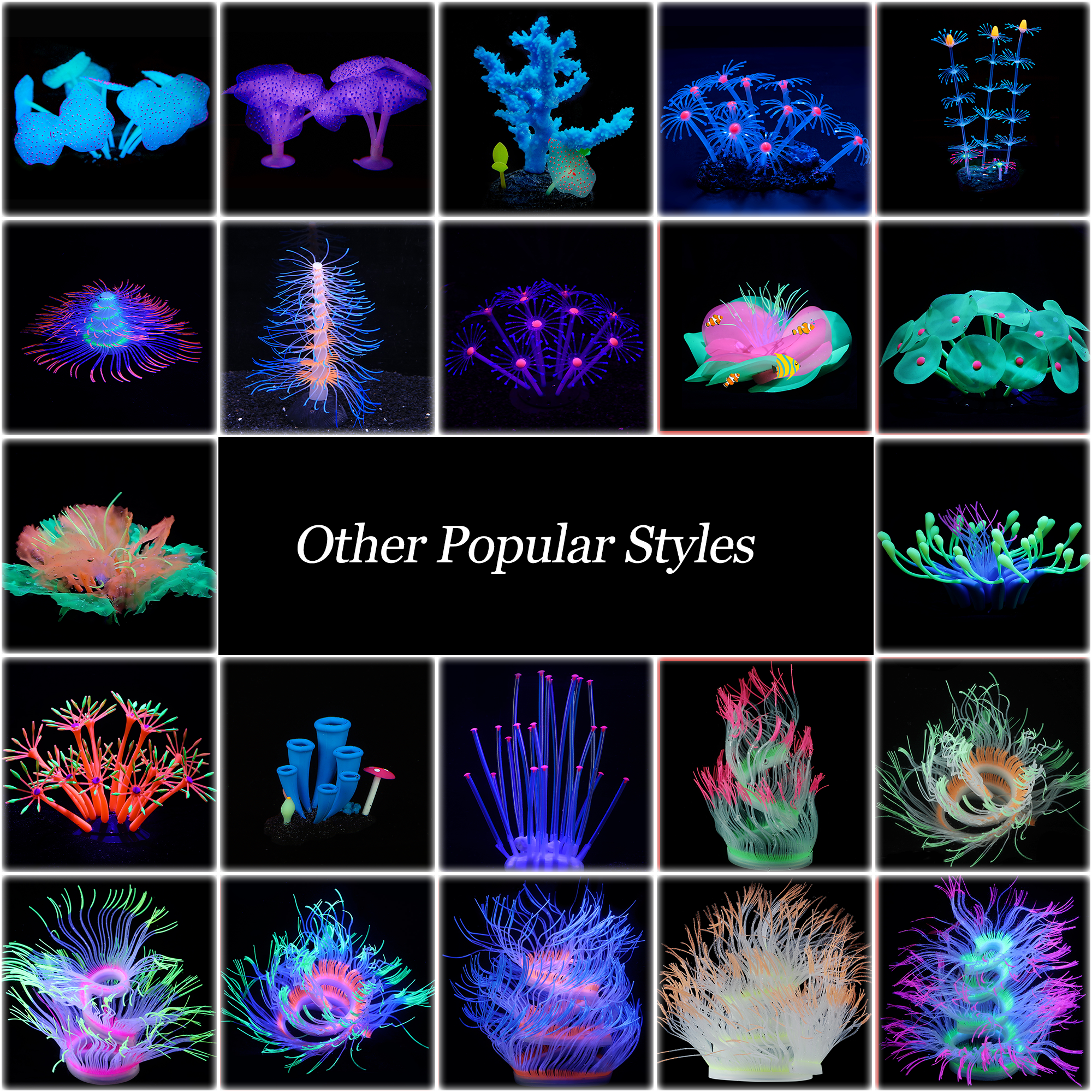 Fish Tank Ornament Artificial Coral Reef Aquarium Decoration Simulation Water Grass Mushroom