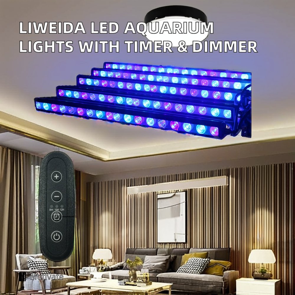 Liweida Dimmable LED Aquarium Light 60/90/120/150 cm Timing Bar Grow Light for Fish Tank 8/10/12H Aquarium Lamp