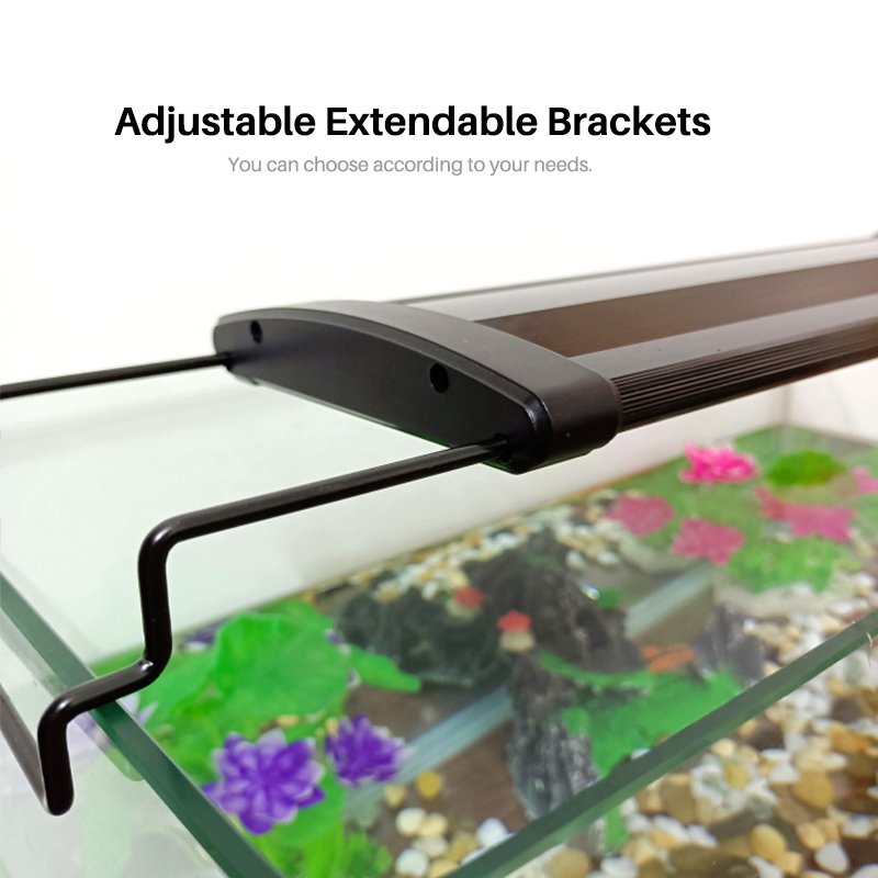 30W Full Spectrum LED Aquarium Light with Timer for Reef Live Plant Adjustable Brightness Planted Fish Tank Lamp