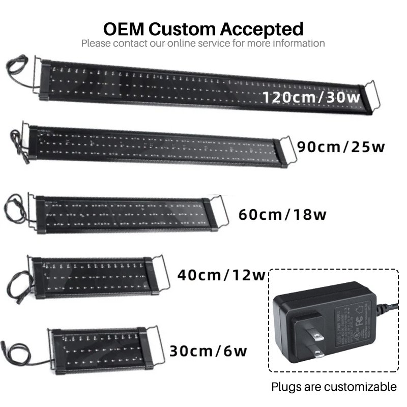 30W Full Spectrum LED Aquarium Light with Timer for Reef Live Plant Adjustable Brightness Planted Fish Tank Lamp