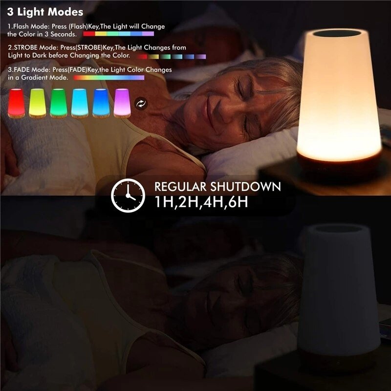 Baby Bedside 16 Colors Cordless Rechargeable LED Table Lamp Night Lights Home Decor Luxury