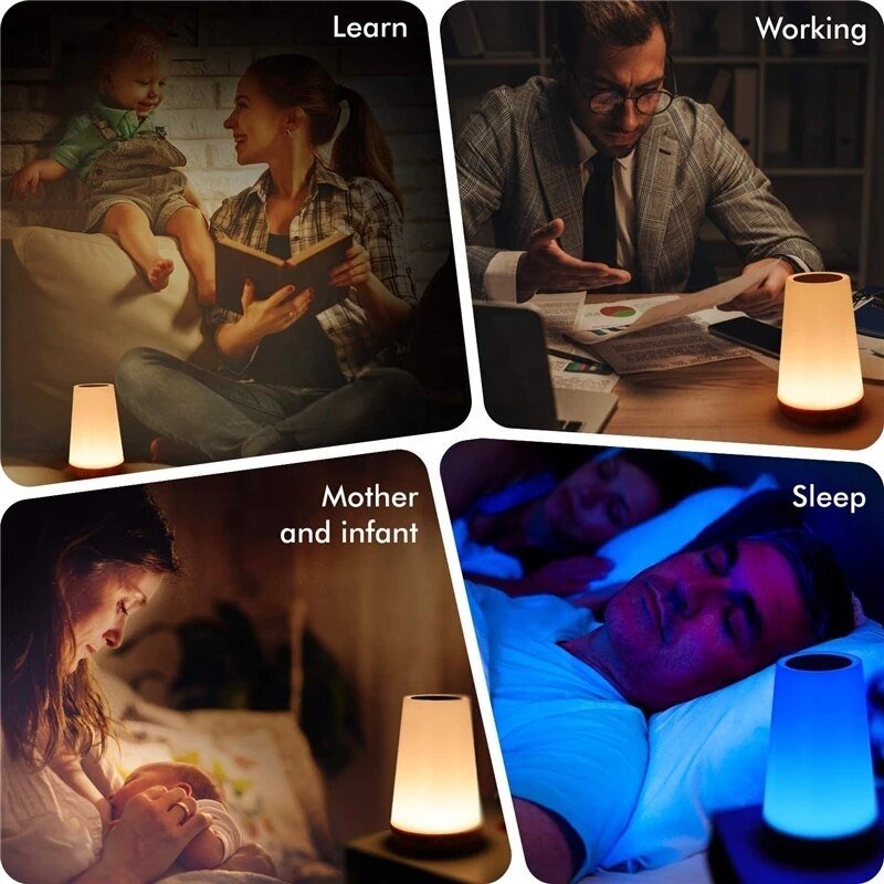 Baby Bedside 16 Colors Cordless Rechargeable LED Table Lamp Night Lights Home Decor Luxury