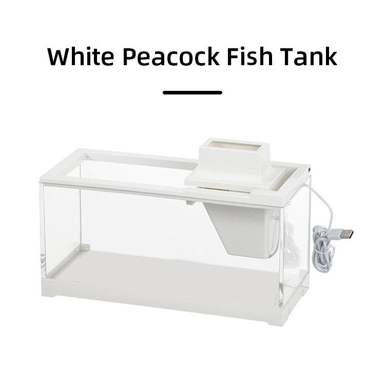 Relaxlines Square aquarium usb plastic fish farming tank small desktop aquarium fish tank with water pump and light