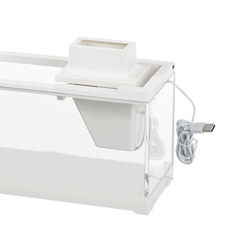 Relaxlines Square aquarium usb plastic fish farming tank small desktop aquarium fish tank with water pump and light