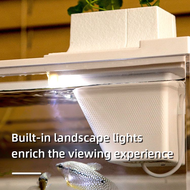 Relaxlines Square aquarium usb plastic fish farming tank small desktop aquarium fish tank with water pump and light