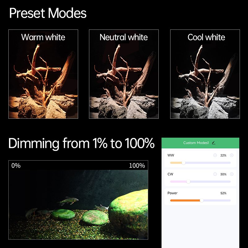WEEK AQUA Mini7Pro-F 6500k 4000k 2700k cob led aquarium lighting stepless dimming fish tank aquarium spotlight
