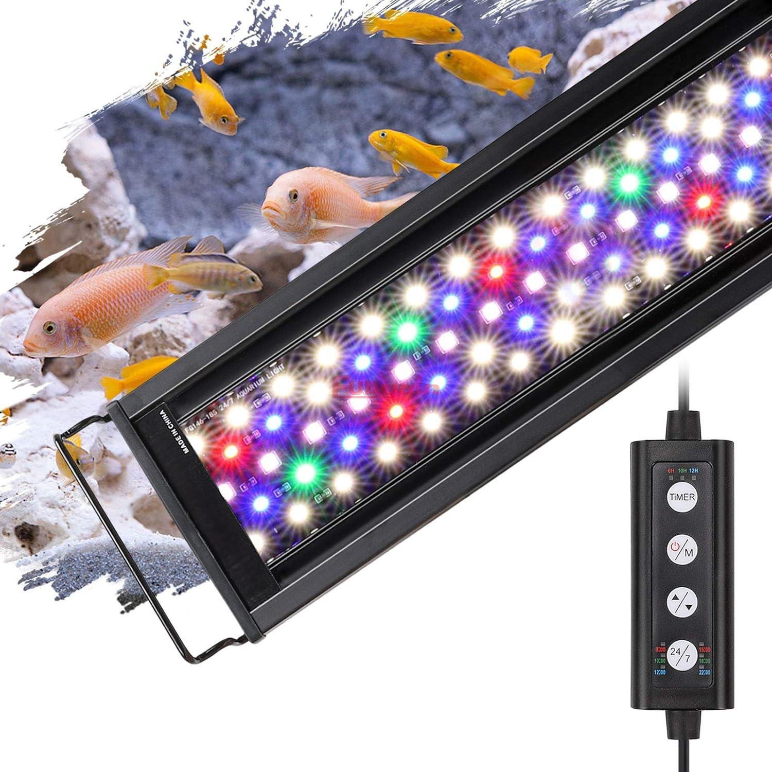 Fullgain FG146 24/7 Aquarium Light Sunrise Daylight Moonlight Mode Adjustable Timer Brightness Fish Tank Light for Planted Tank