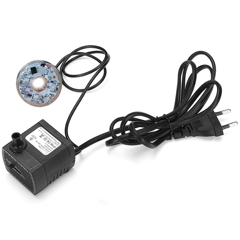 zaohetian Pond fountain with lights water feature fountain pump aquarium small water pump 3W 4W