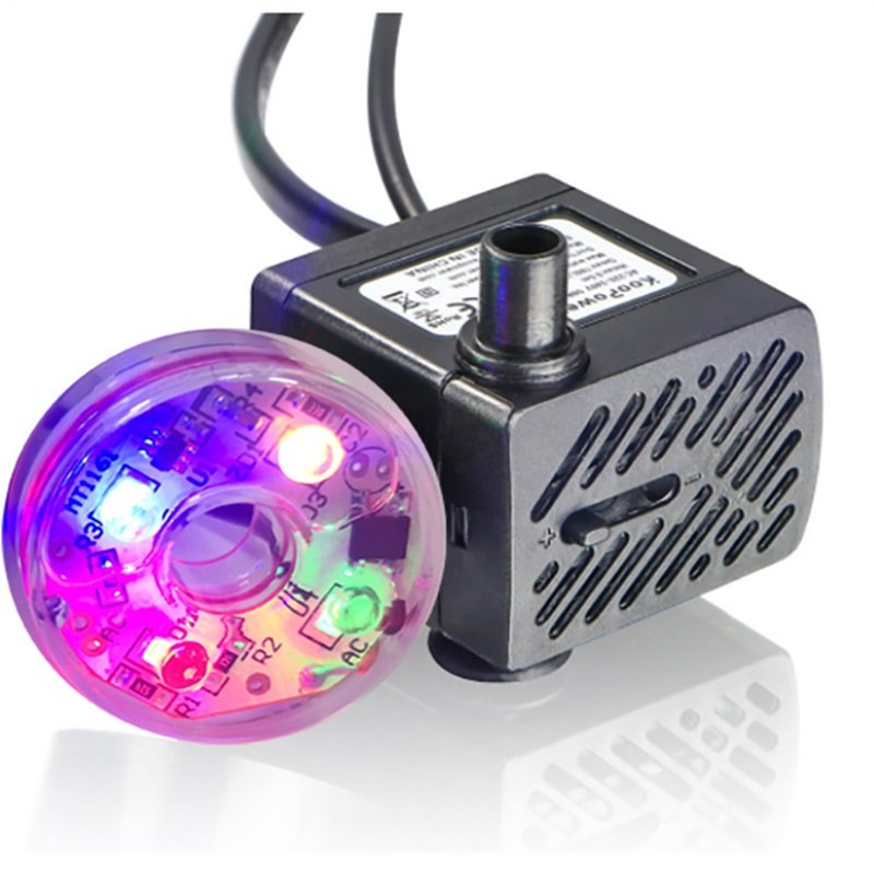 zaohetian Pond fountain with lights water feature fountain pump aquarium small water pump 3W 4W