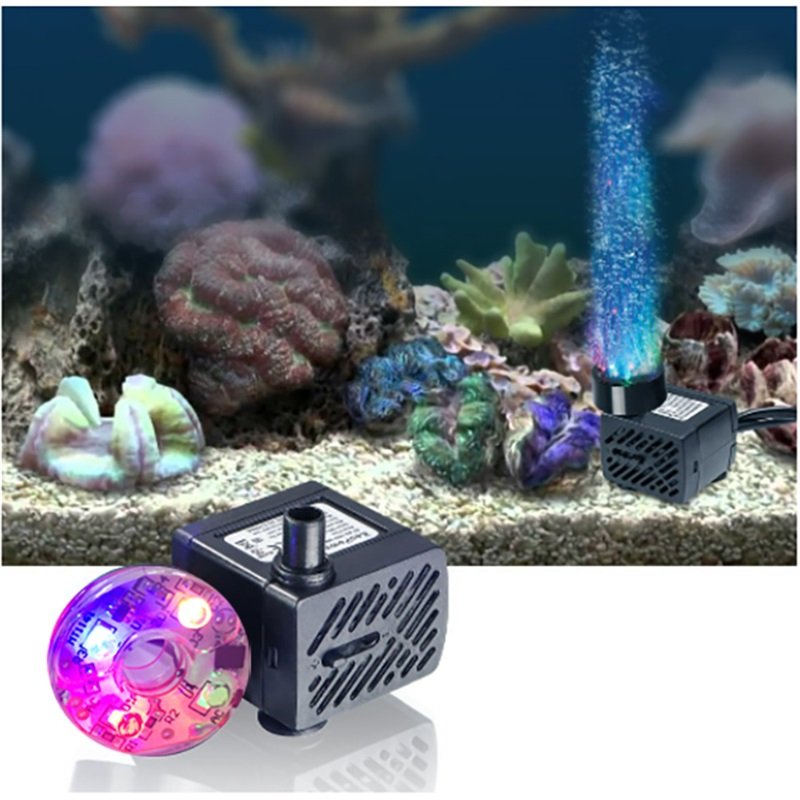 zaohetian Pond fountain with lights water feature fountain pump aquarium small water pump 3W 4W