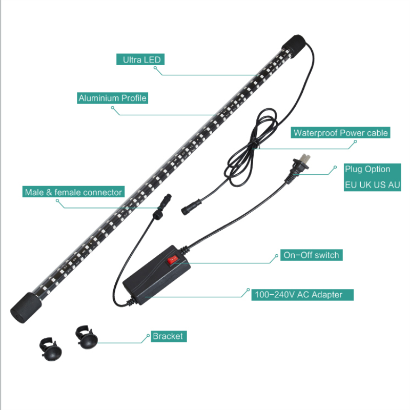 Zaohetian 5050 Red arowana led aquarium light super red arowana lamp three row fish tank viewing light