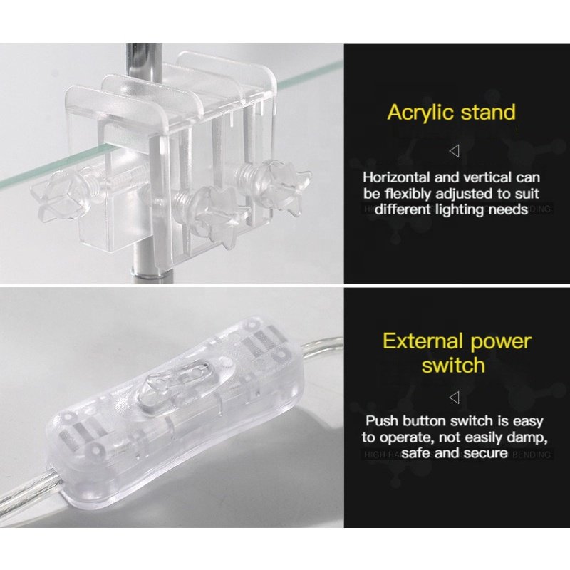 Full Spectrum LED For Aquatic Hot Fish Tank Clip Light Ts-20w Model Pure Aluminum Led Aquarium Plant light