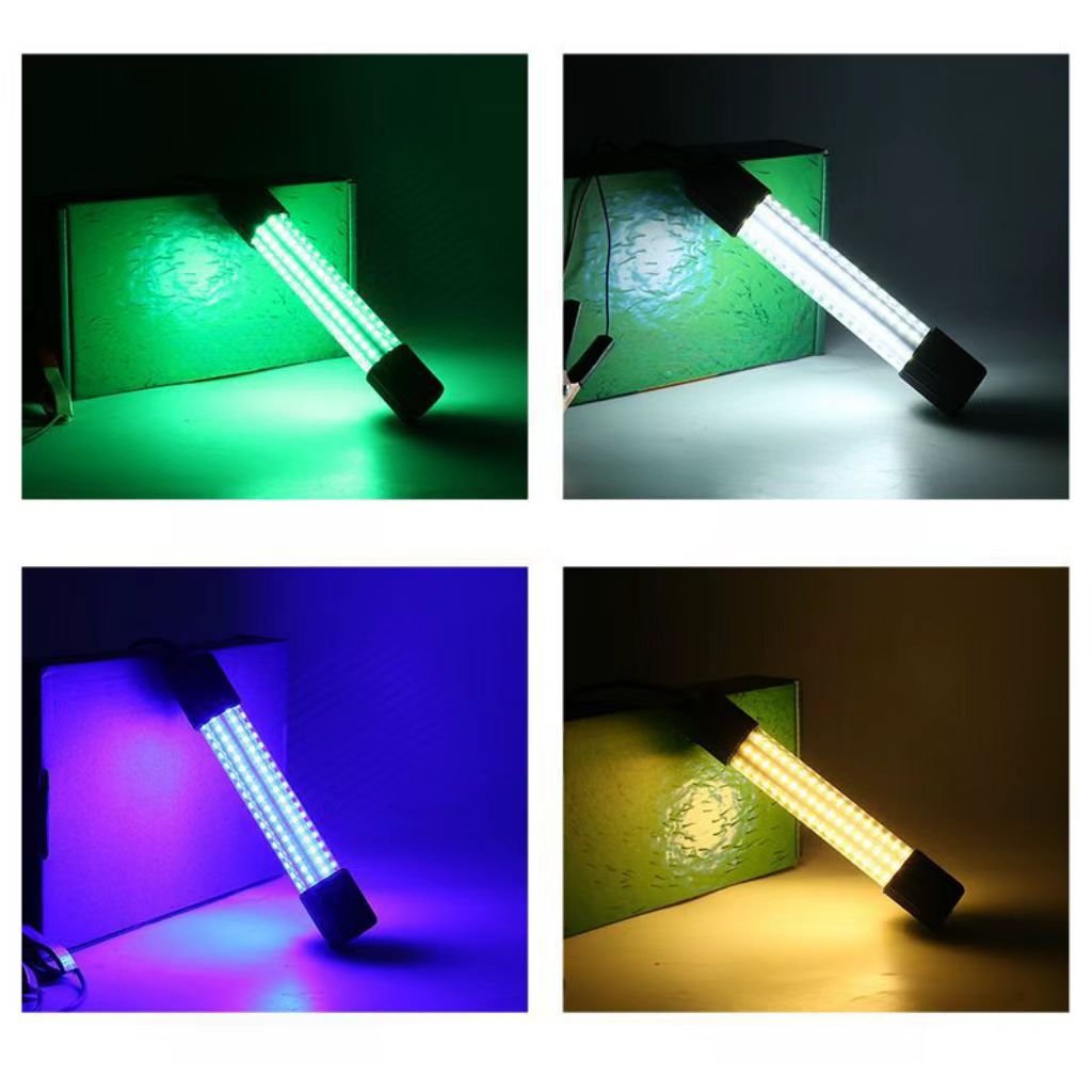12V LED Fishing Lights 15W Fish Attracting Night Lamp Yellow Blue Green White 5M LED Underwater Fishing Light For Boats Aquarium