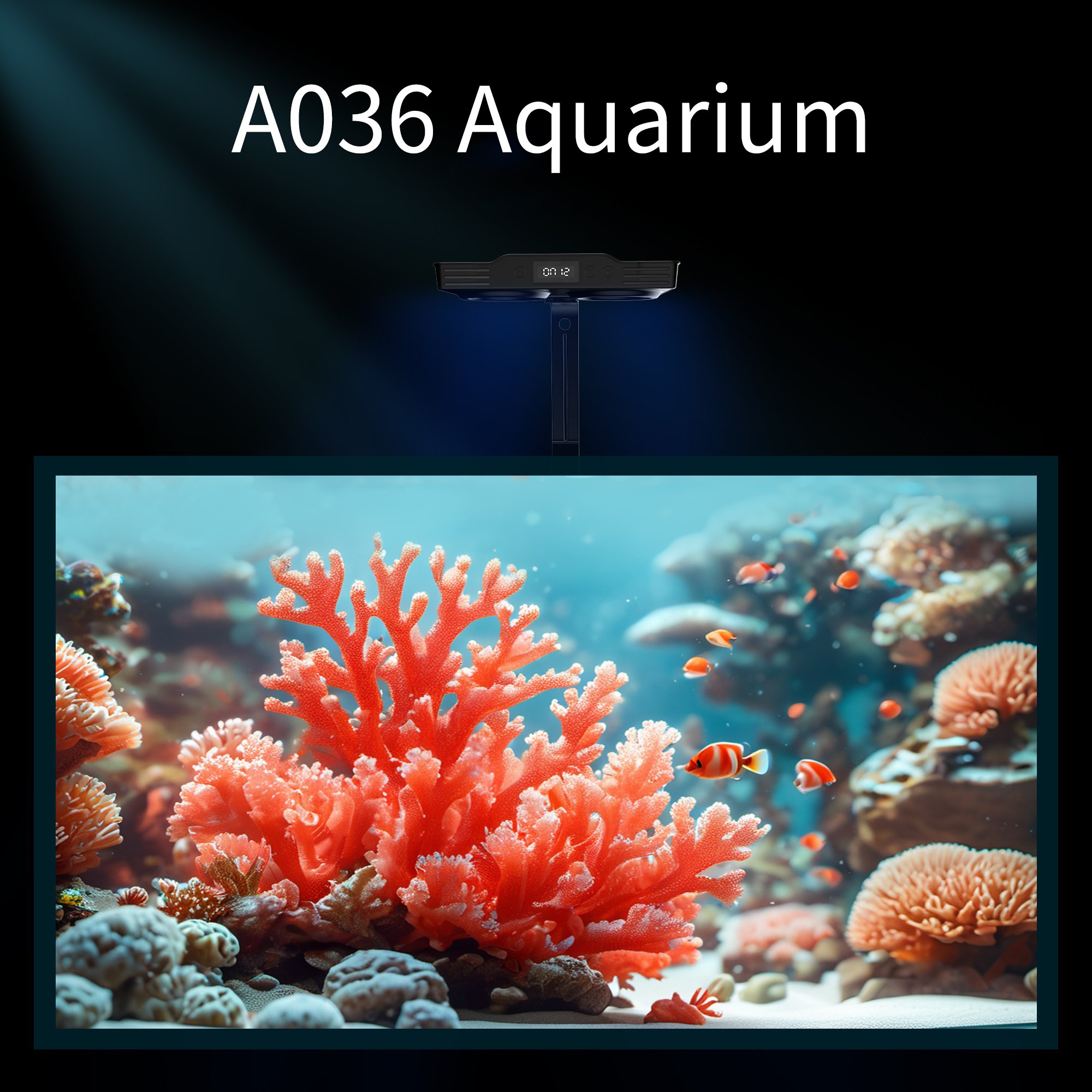 CTLite Touch Control Dimmable Timer Digital Screen 35W LED Aquarium Light Sunrise Sunset For Coral Reef Fish Saltwater Tank