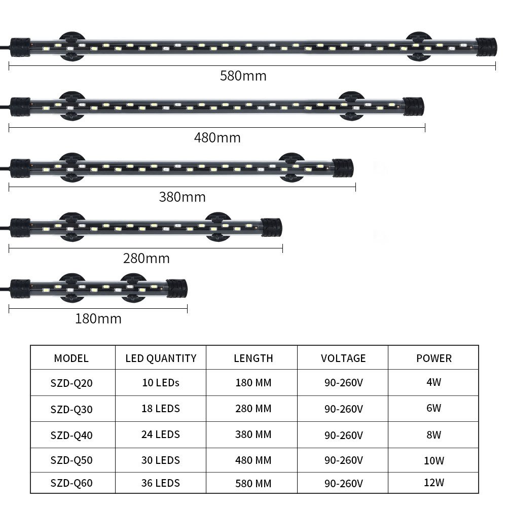 Waterproof LED Aquarium Light Submersible Fish Tank Lights For Aquariums Decor Underwater Lighting Plant Grow Lamp Landscaping