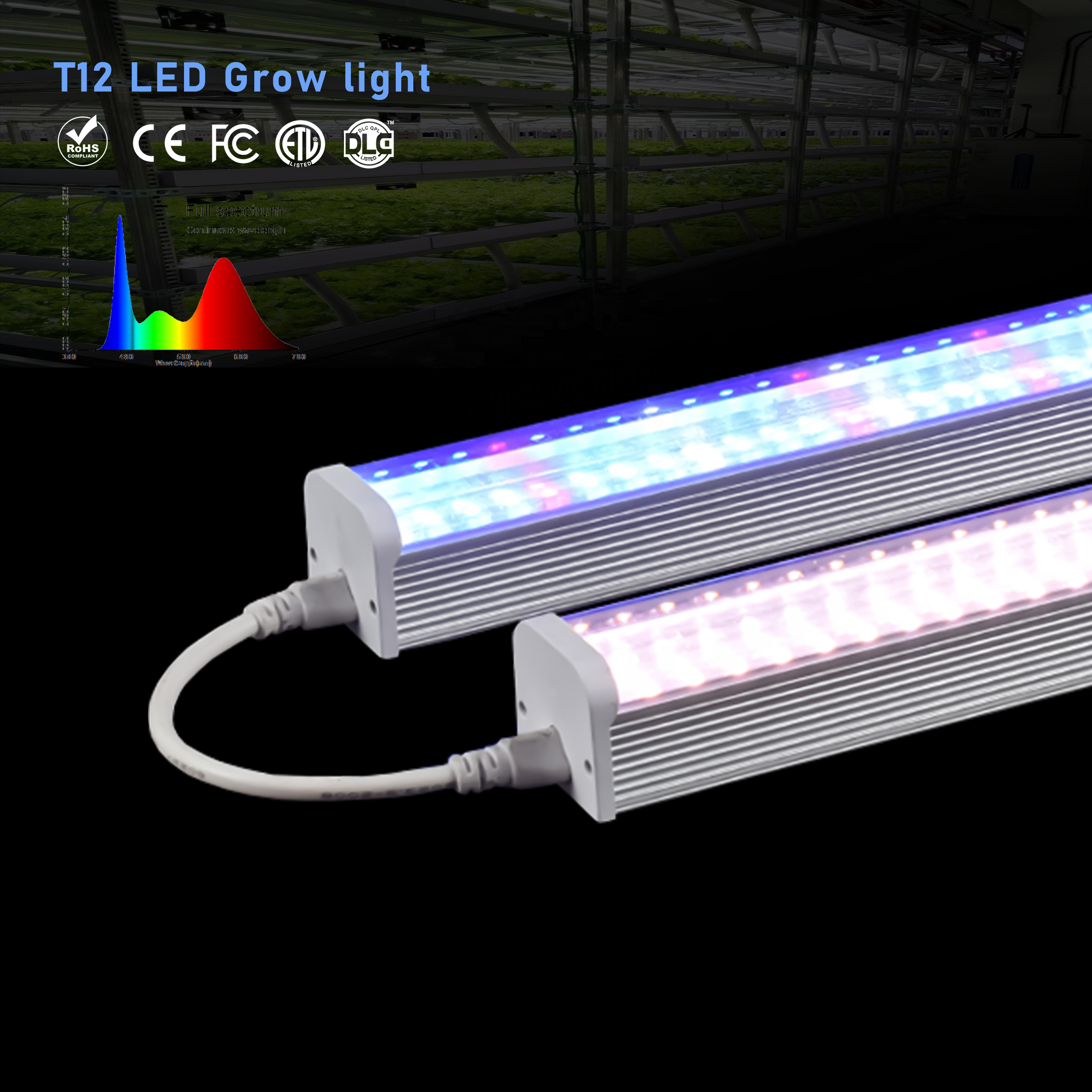 Commercial seedling Veg Plant uv ir pink:white:red:blue Full Spectrum Linkable led grow light
