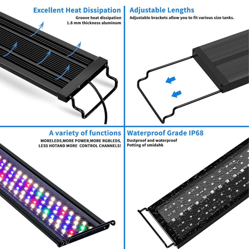 Nemo Hot-selling Full Spectrum Fish Tank Light Aquatic Plants Aquarium Light RGB Luminous WHITE