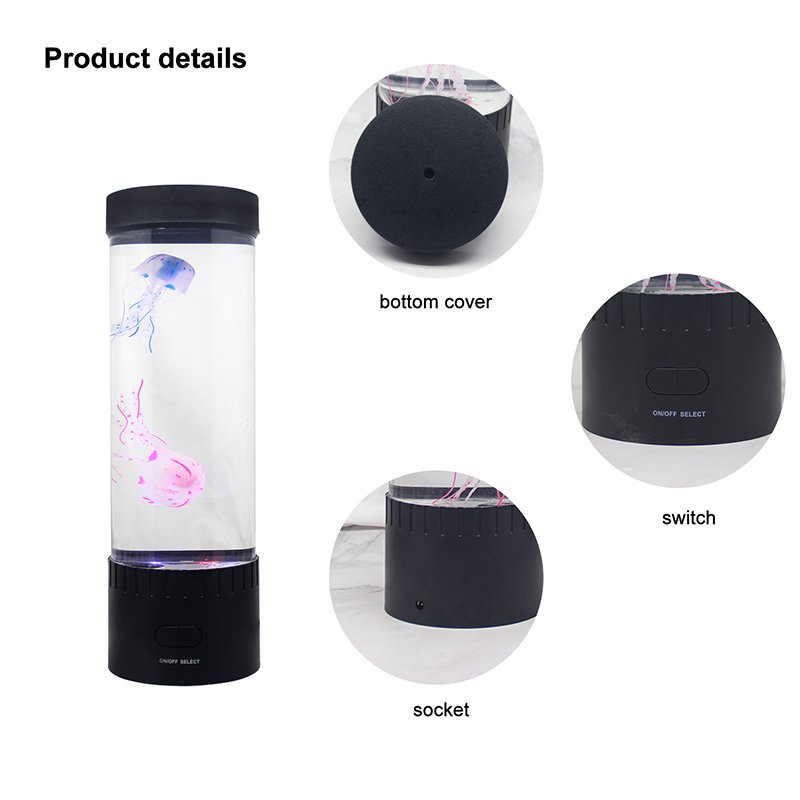 Table Desk Decorations Aquarium Jelly Fish Night Light LED Jellyfish Tank Lamp