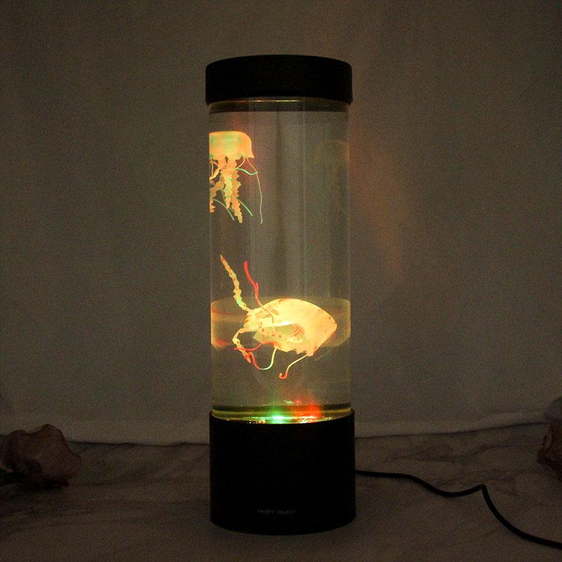 Table Desk Decorations Aquarium Jelly Fish Night Light LED Jellyfish Tank Lamp