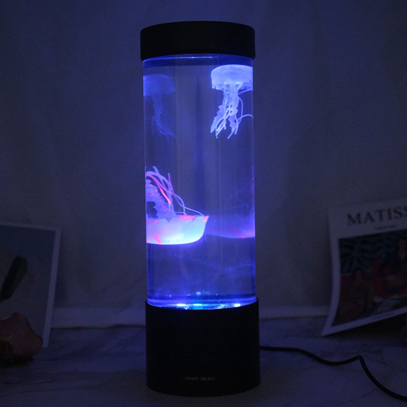 Table Desk Decorations Aquarium Jelly Fish Night Light LED Jellyfish Tank Lamp