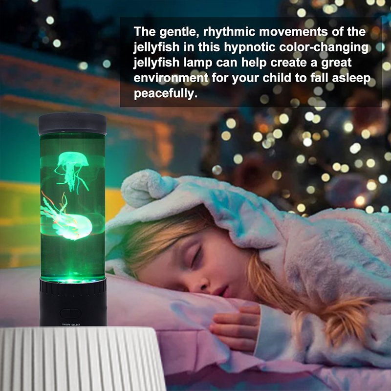 Table Desk Decorations Aquarium Jelly Fish Night Light LED Jellyfish Tank Lamp