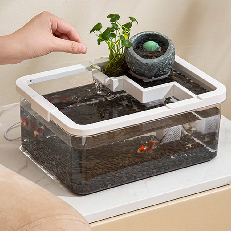 Relaxlines Wholesale usb Aquariums Mini Fish Tank Office Table Led Lighting Small Aquarium Acrylic Fish Tank