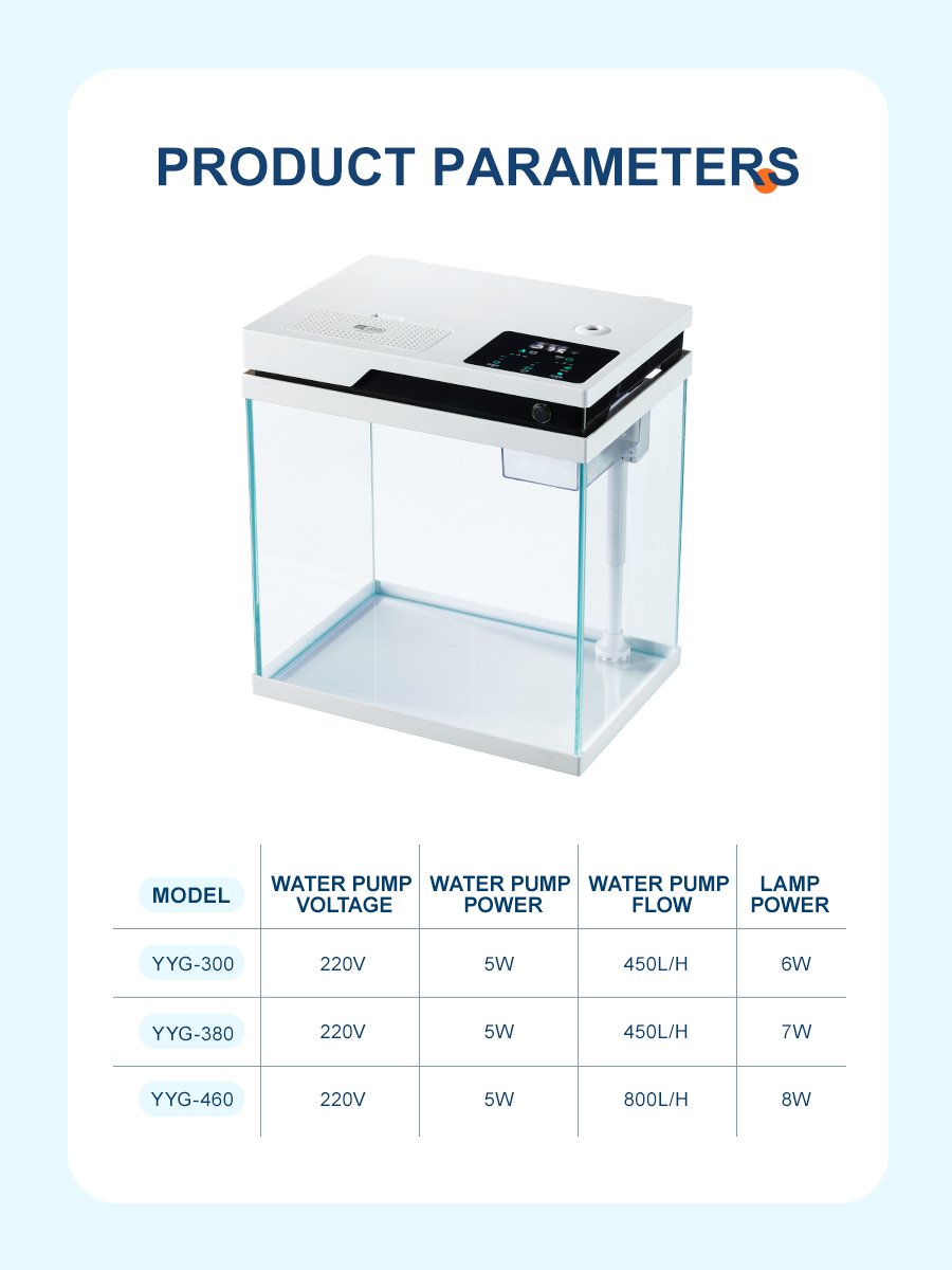 Automatic Feeding Smart Small Fish Tank Ultra white clear Glass smart Aquarium with Filter and LED Light