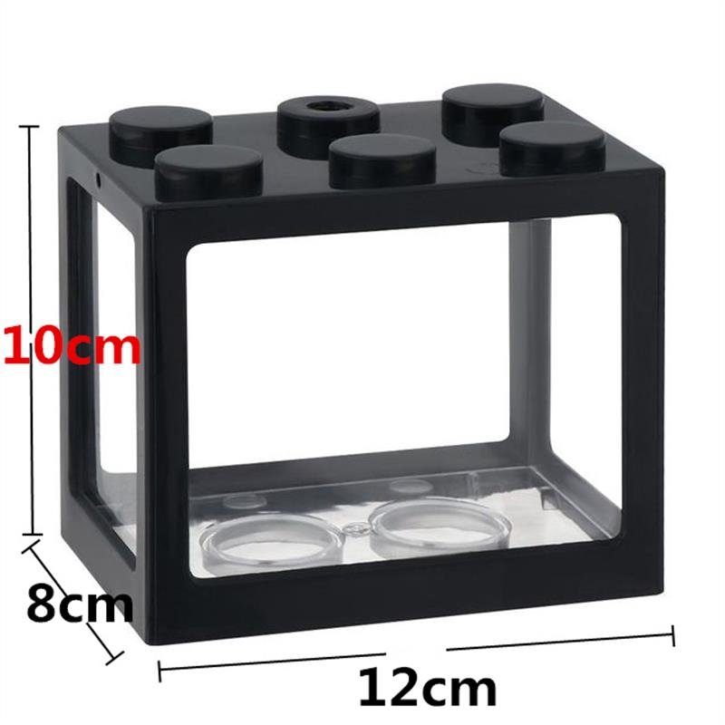 Acrylic Block Mini Aquarium Tank Reptile Pet Box Fish Office Tea Table Decoration Feeding Tanks Accessories