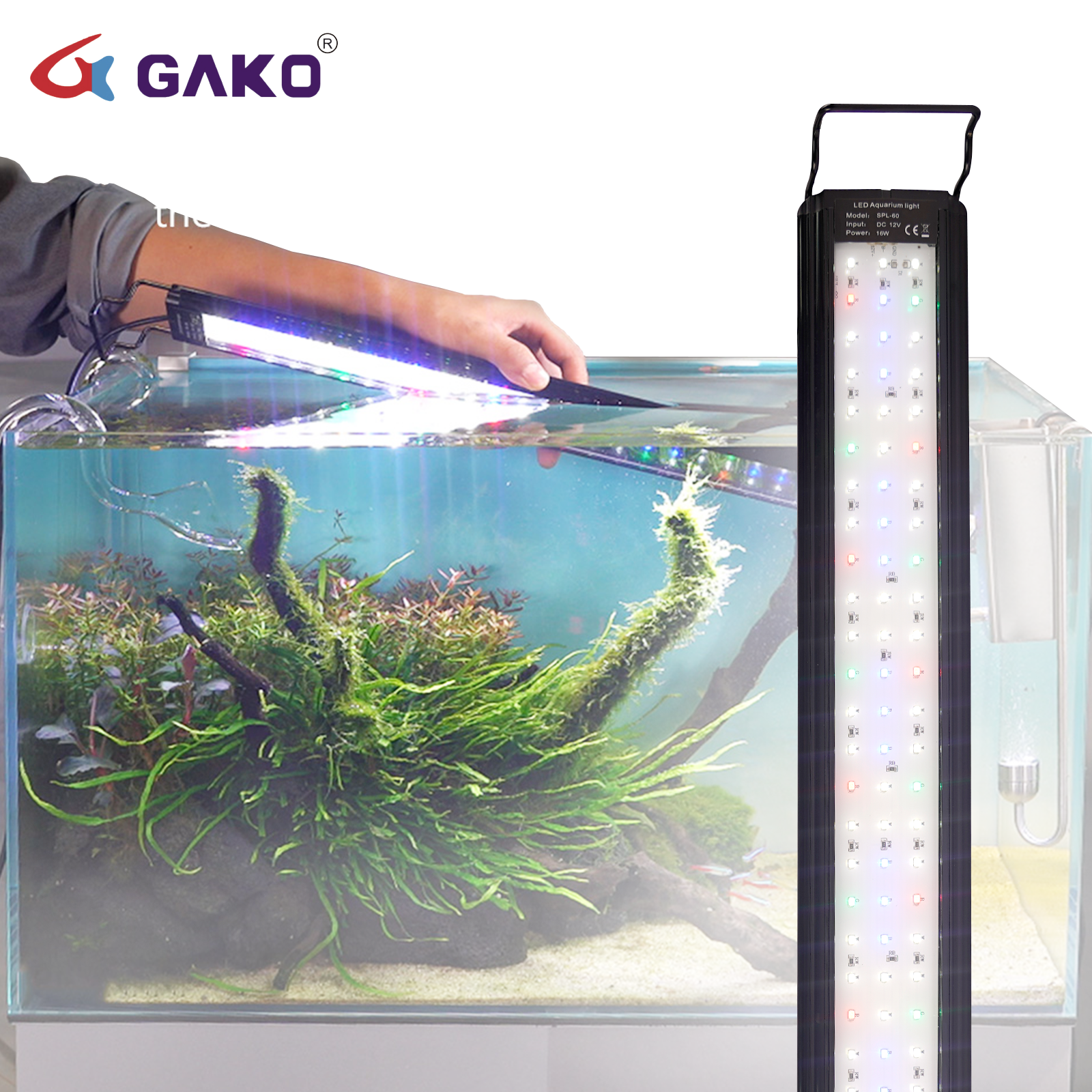 GAKO SPL-45 Waterproof LED Full Spectrum Aquarium Light with Extendable Brackets