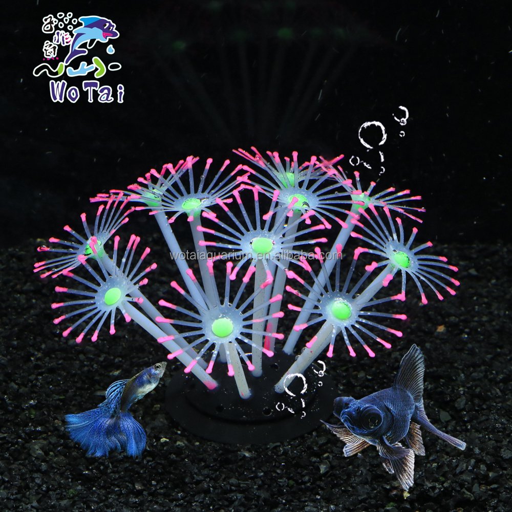 wholesale custom New Betta fish toys silicone feather coral simulation environment fish tank decoration