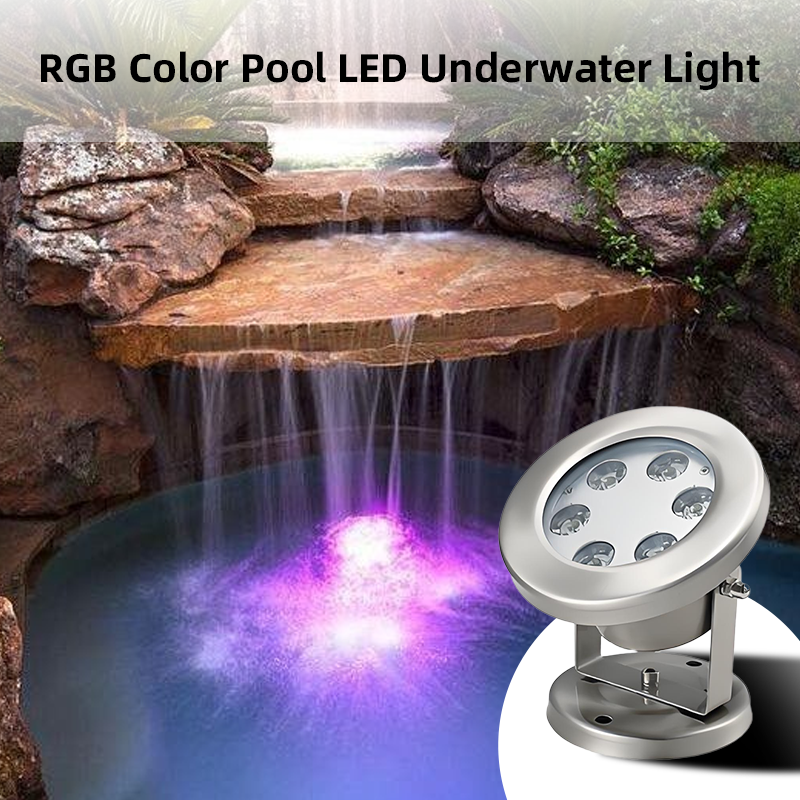 High Quality LED Underwater Light DMX RGB Control 304 Stainless Steel IP68 Waterproof Pool light 6W/12W/15W Fountains Landscape