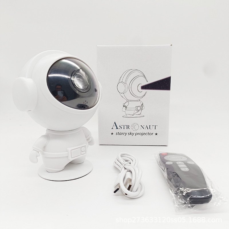 New astronaut cartoon projection lamp remote control laser colorful nebula starry sky lamp atmosphere