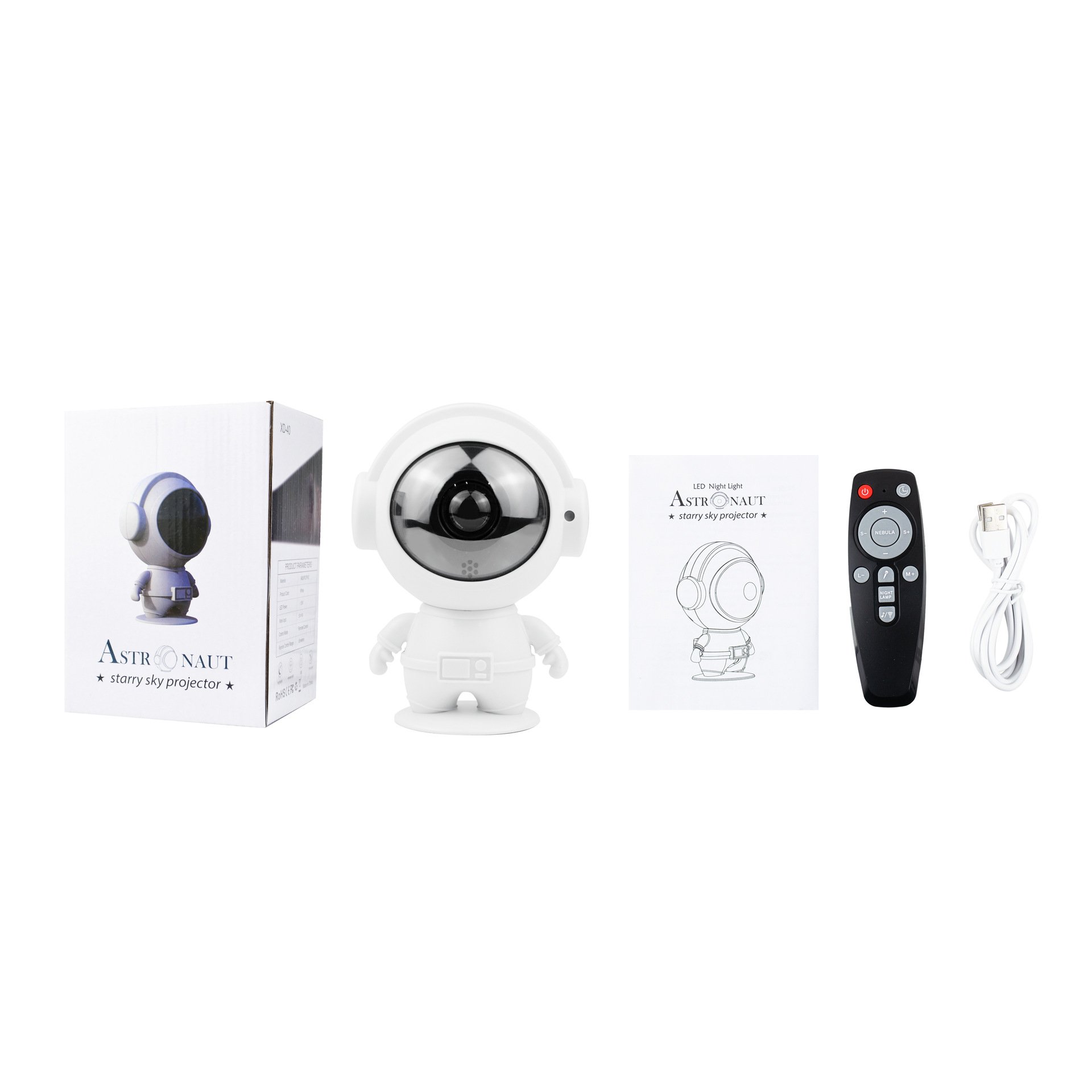 New astronaut cartoon projection lamp remote control laser colorful nebula starry sky lamp atmosphere