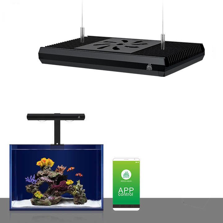 WEEK AQUA Dimmable Full Spectrum Aquarium LED Light for Coral Reef Growth Fish Tank Plant