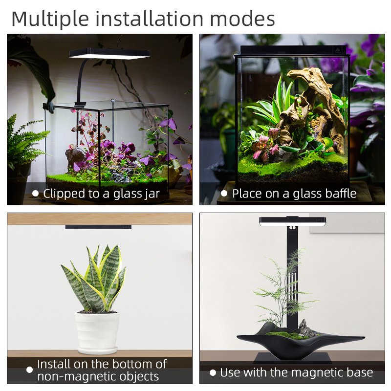 weekaqua mini9pro Nano glass container lamp USB indoor plant growth lamp intelligent full spectrum light emitting diode