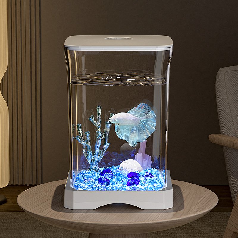 Fish Tank Small Landscape Ecological Full Set Of Fish Farming Special aquarium With light Creative Desktop Small Fish Tank