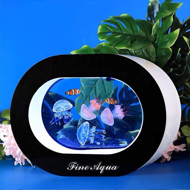 High-quality acrylic material fantasy jellyfish tank, desktop decoration