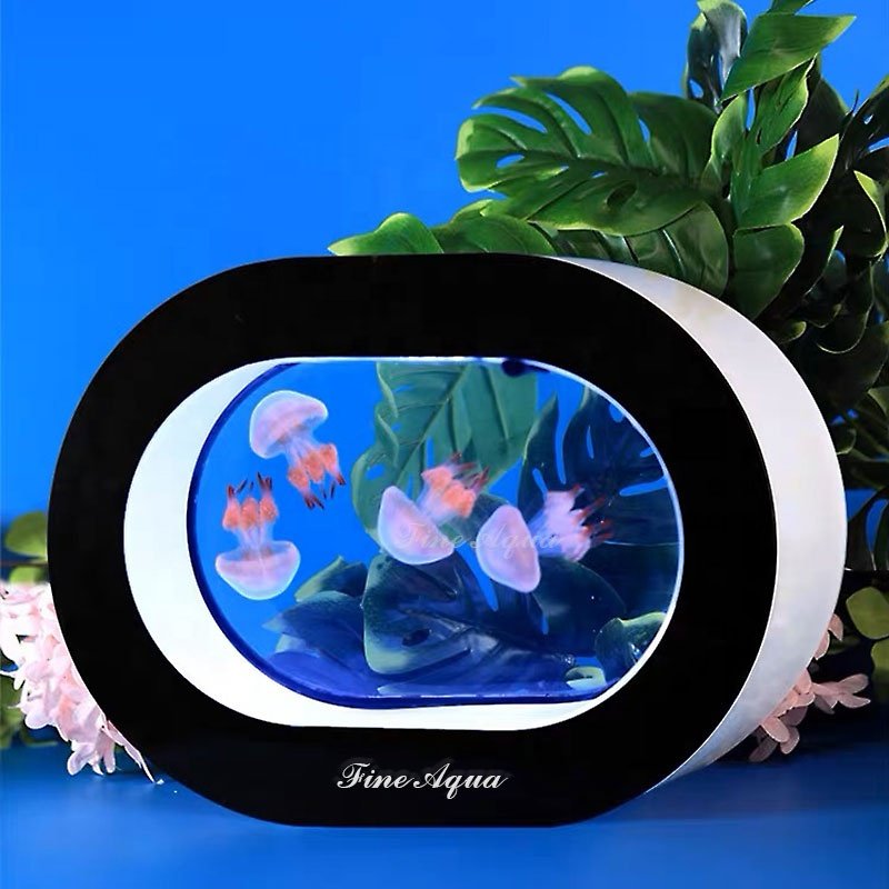 High-quality acrylic material fantasy jellyfish tank, desktop decoration