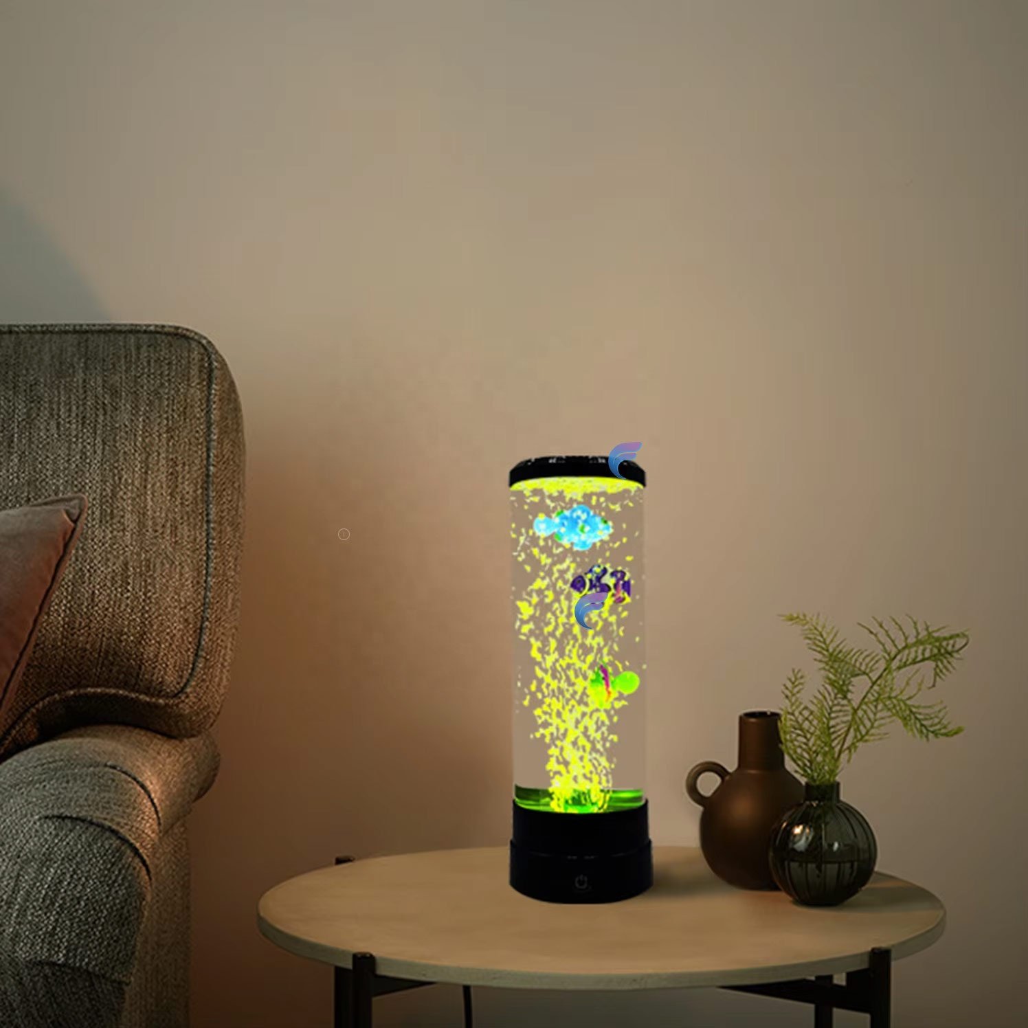 Hot Sale 12'' Colorful Artificial Plastic fish Bubble Lamp Aquarium Fish Lava Lamp