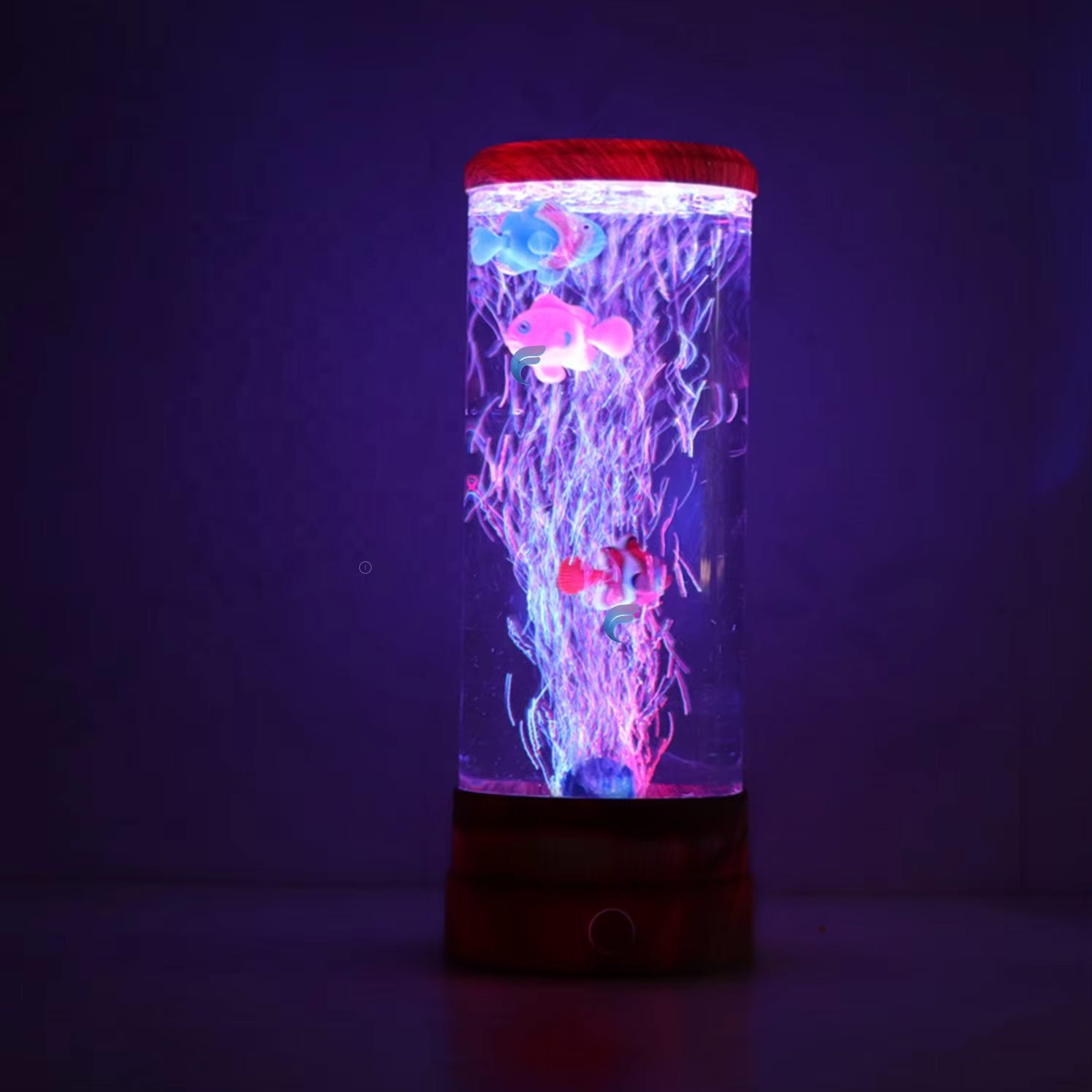 Hot Sale 12'' Colorful Artificial Plastic fish Bubble Lamp Aquarium Fish Lava Lamp