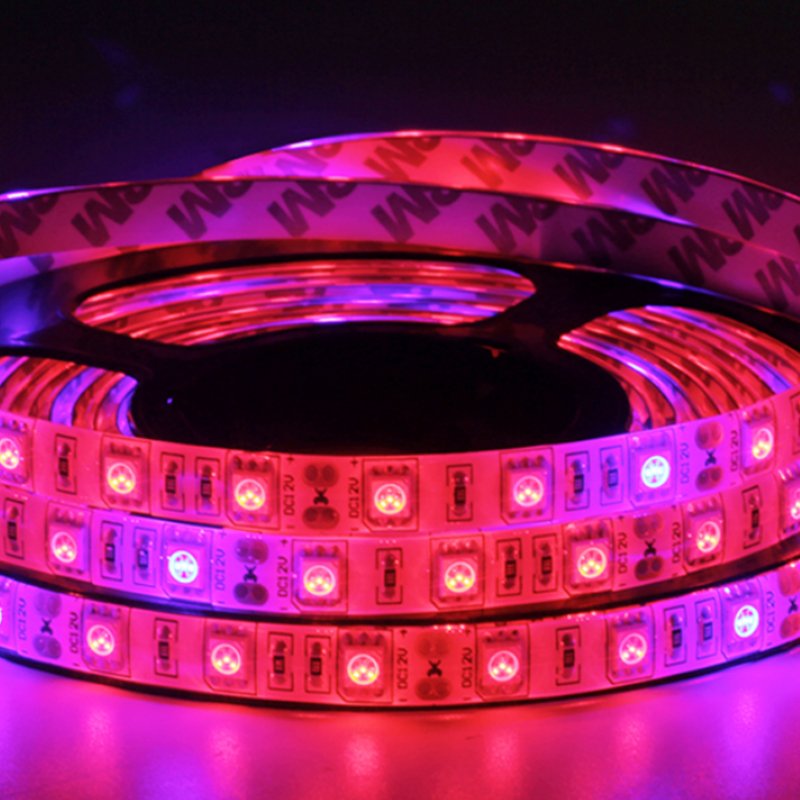 5M LED Plant Grow Light SMD 5050 hydroponic Systems Grow Led Bar Light Flowers and plant Waterproof DC 12V Led Grow Strip Light