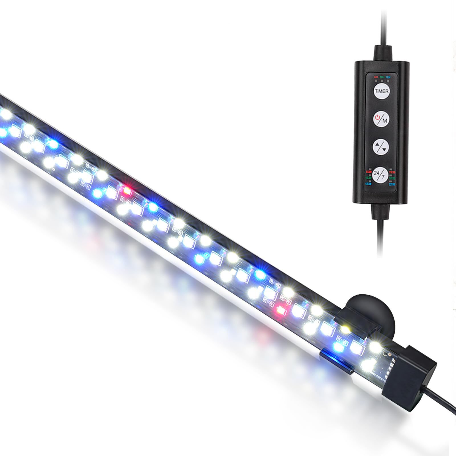 24/7 WRGB Full Spectrum Fish Tank Light Reef Aquarium Plant light LED for Saltwater & Freshwater