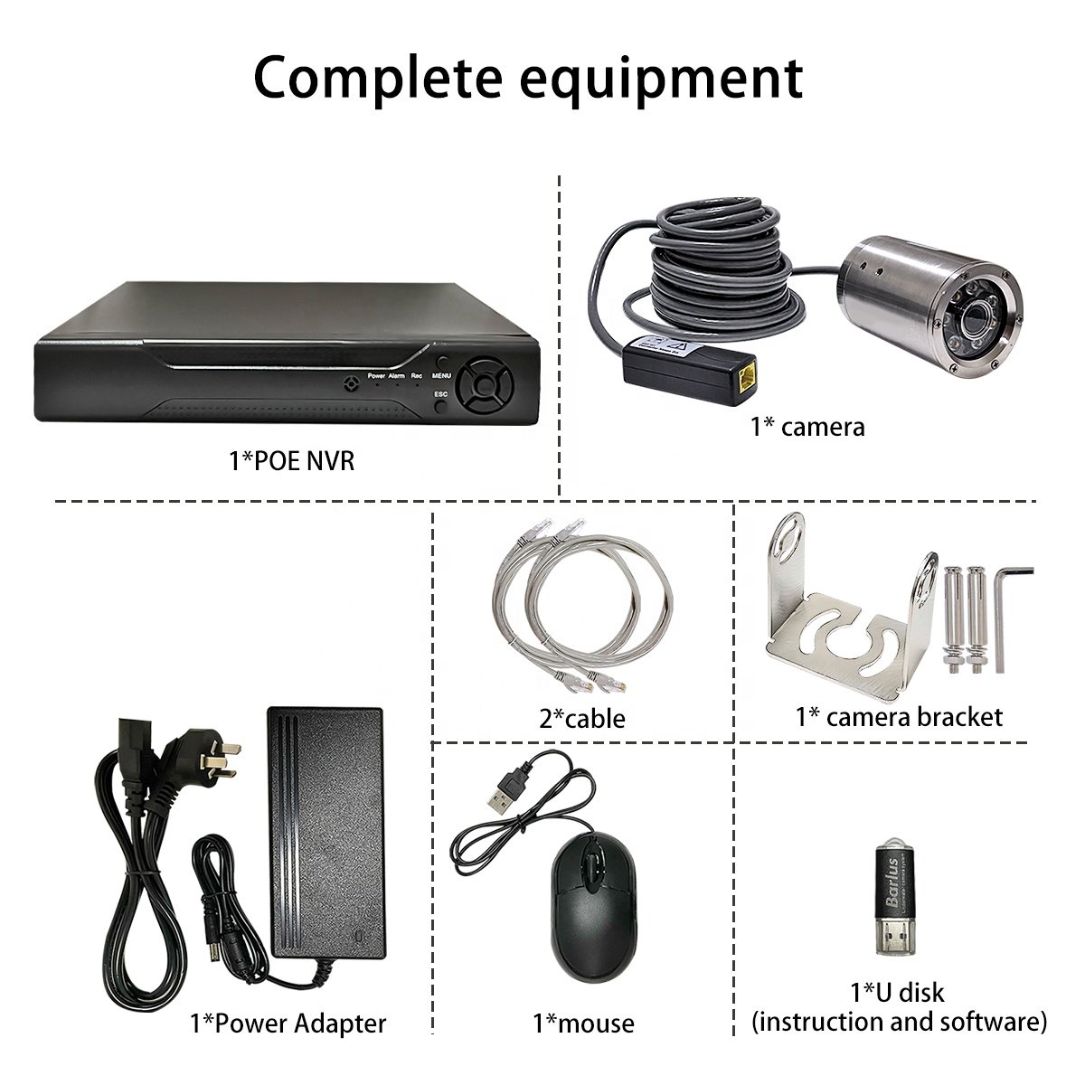 Barlus 5MP POE Security Underwater Video Camera System with 1TB Hard Drive ,CCTV World Cameras,Under Water Night Vision Cameras