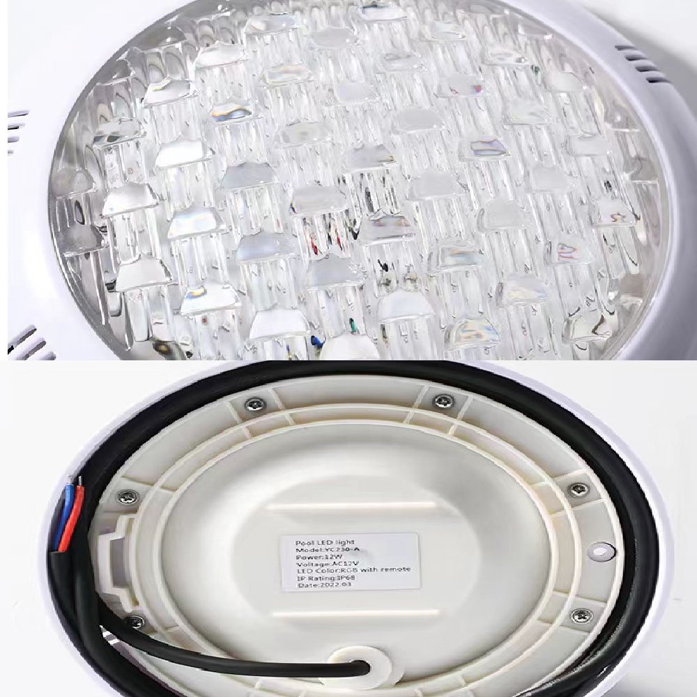 LED Swimming Pool Light Underwater Floor Lights Wall-mounted Underwater Waterproof Seven-color Light Without Remote Controller
