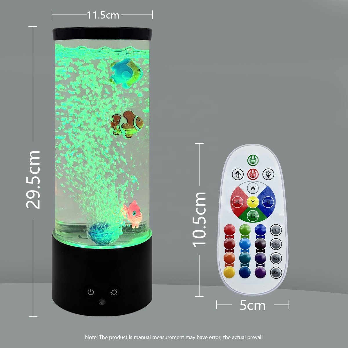 Bubble Fish Lamp Color Changing Aquarium Water Sea World Bedside Night Light