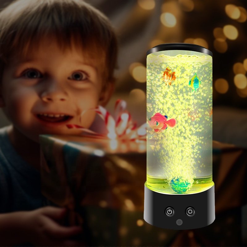 Bubble Fish Lamp Color Changing Aquarium Water Sea World Bedside Night Light