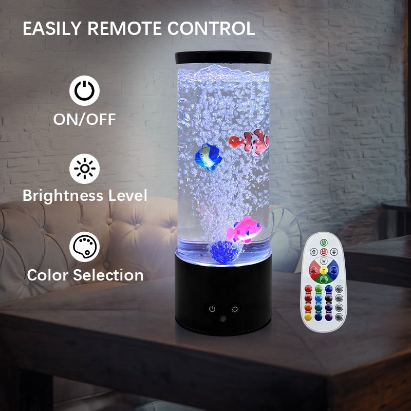 Bubble Fish Lamp Color Changing Aquarium Water Sea World Bedside Night Light